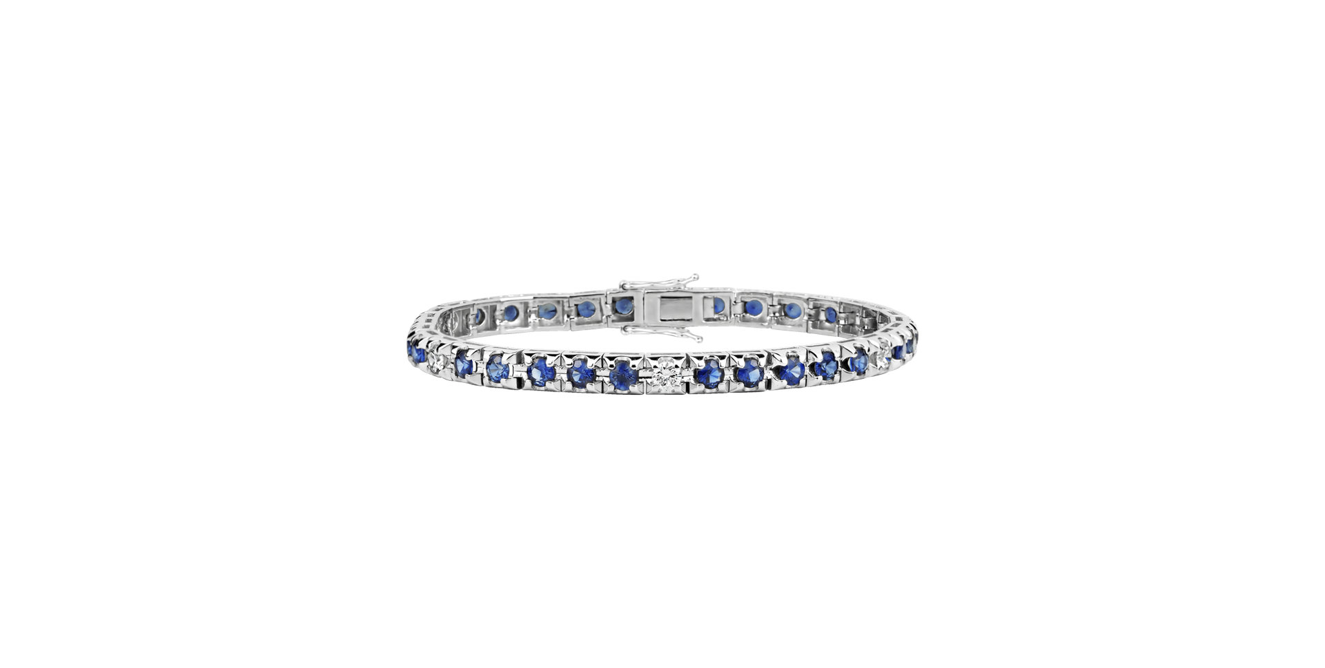 18ct white gold diamond bracelet with Sapphire Ralana