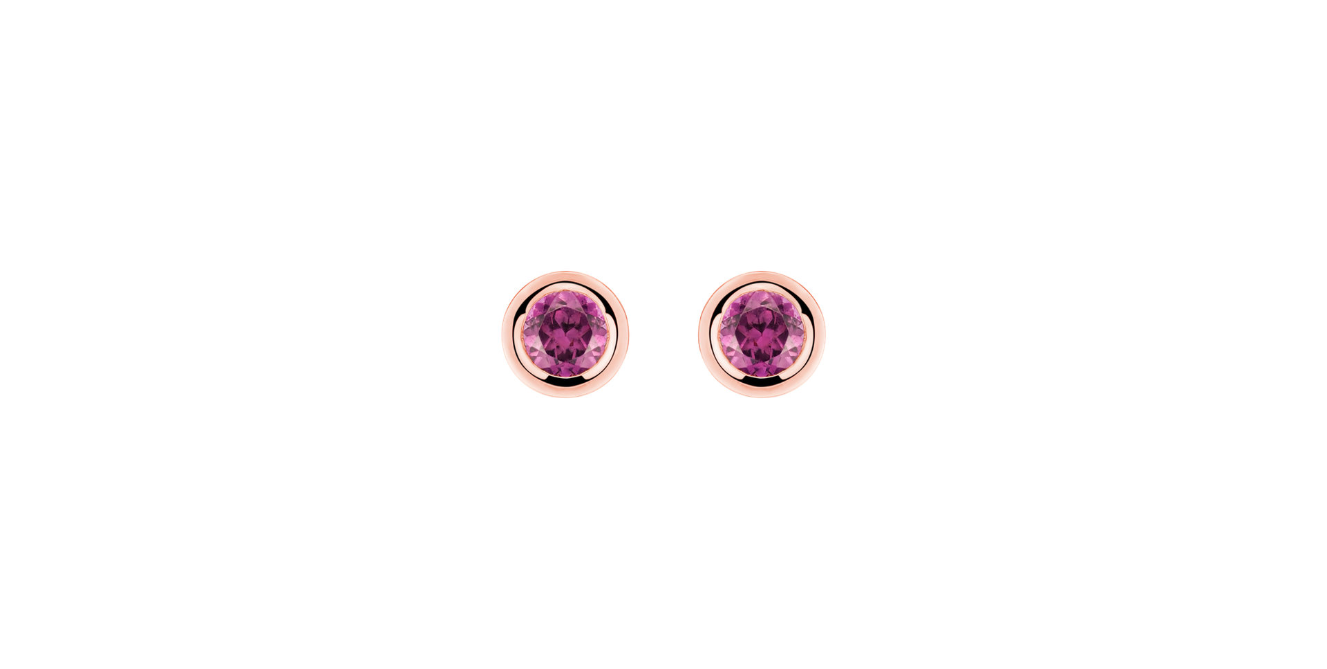 Earrings with Rhodolite Shiny Dots