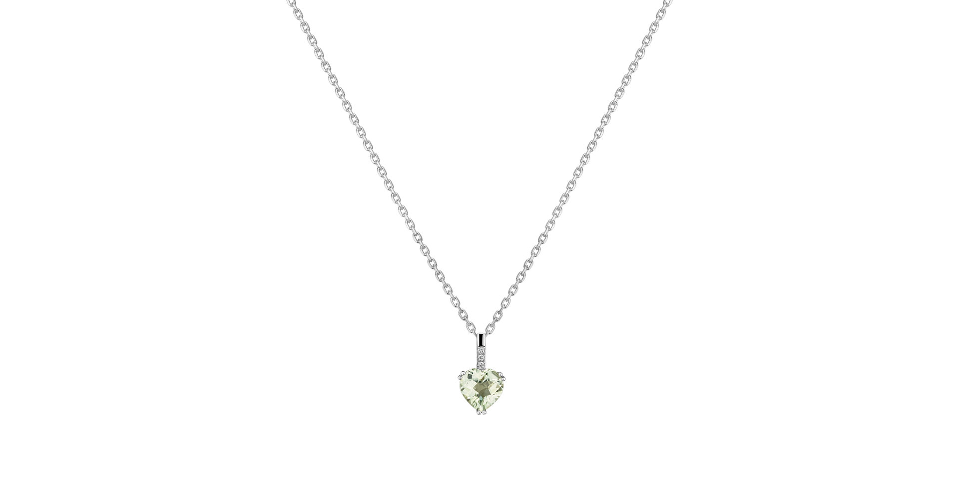 14ct white gold diamond pendant with Amethyst Green Eternal Sparkle