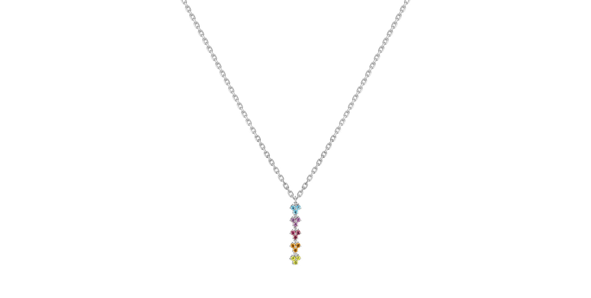 18ct white gold diamond pendant with Aquamarine Love is Love