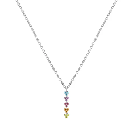 18ct white gold diamond pendant with Aquamarine Love is Love