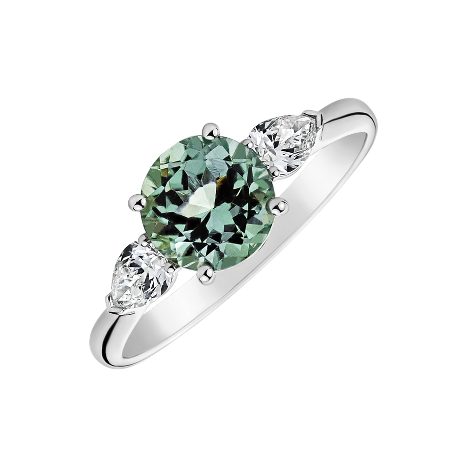 Diamond ring with Tourmalíne The Enlightened