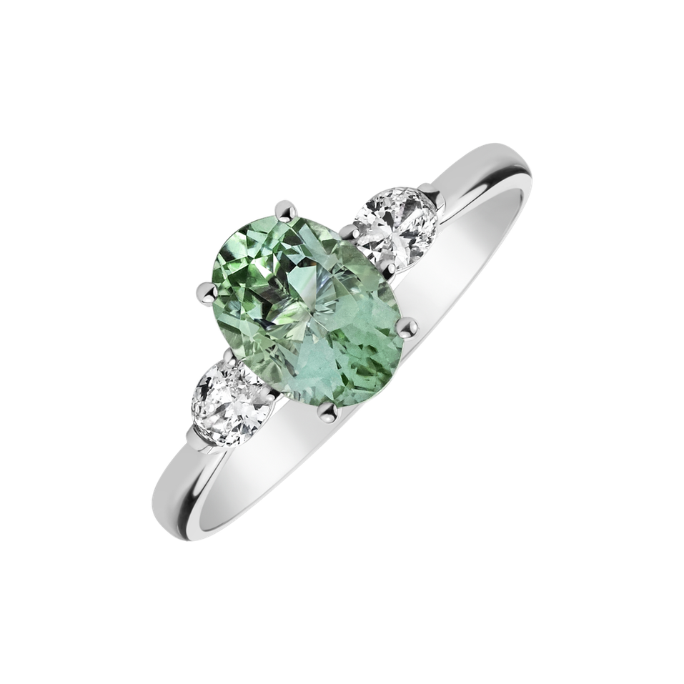 Diamond ring with Tourmalíne Bright Meadow