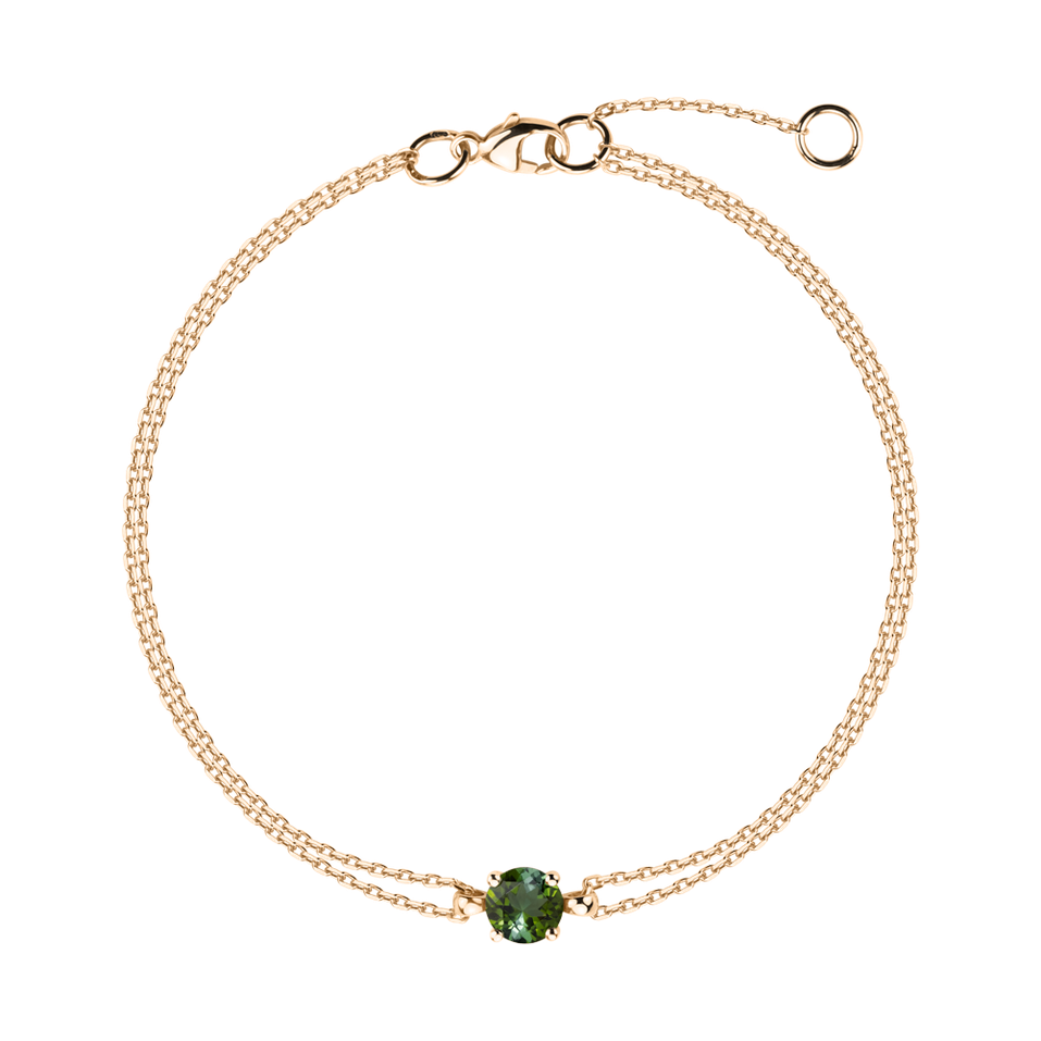 14ct yellow gold bracelet with Tourmaline Green Roneme