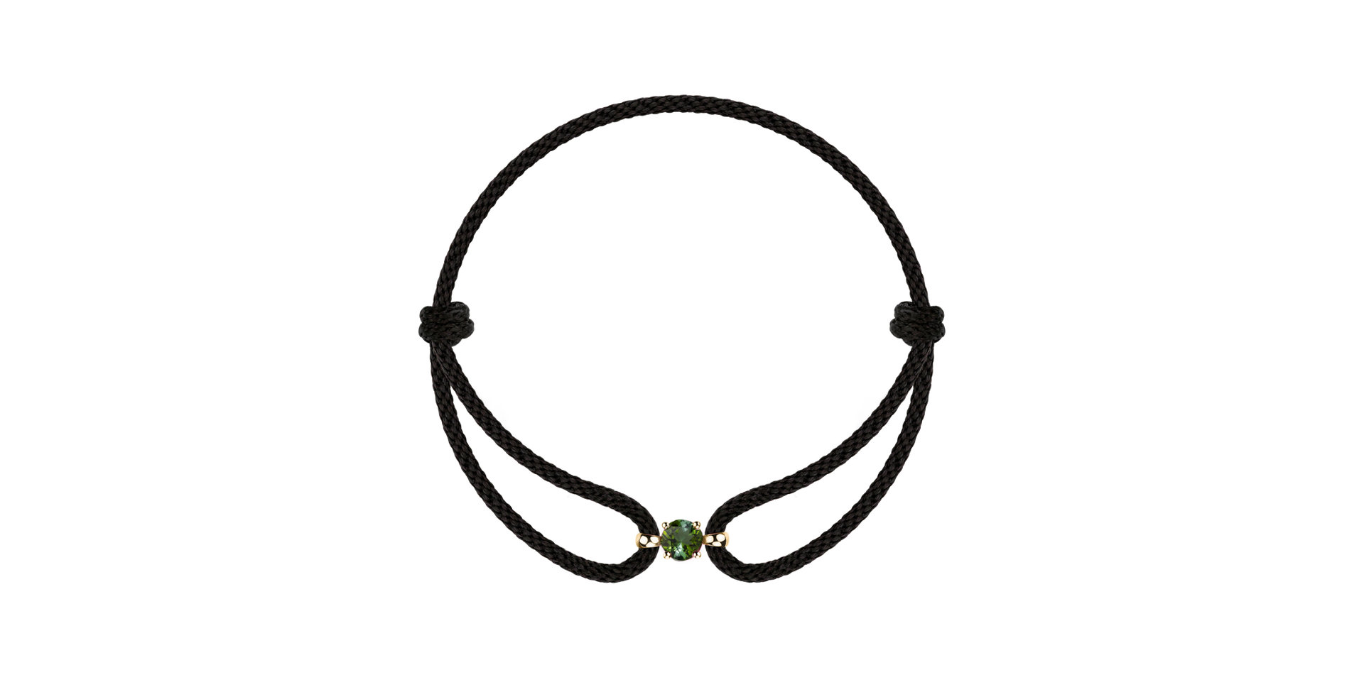 14ct yellow gold bracelet with Tourmaline Green Delilah