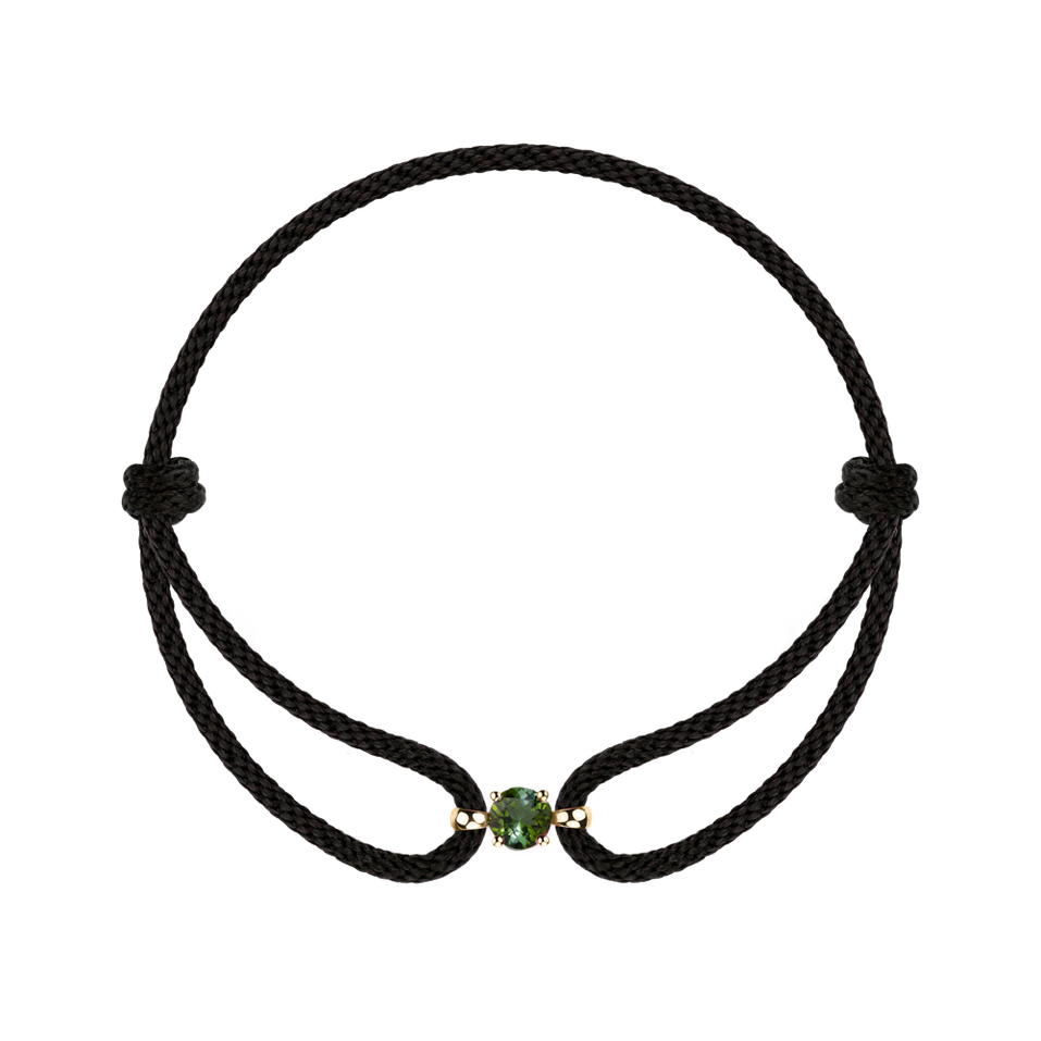 14ct yellow gold bracelet with Tourmaline Green Delilah