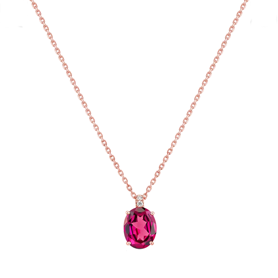 Diamond necklace with Rhodolite Grime
