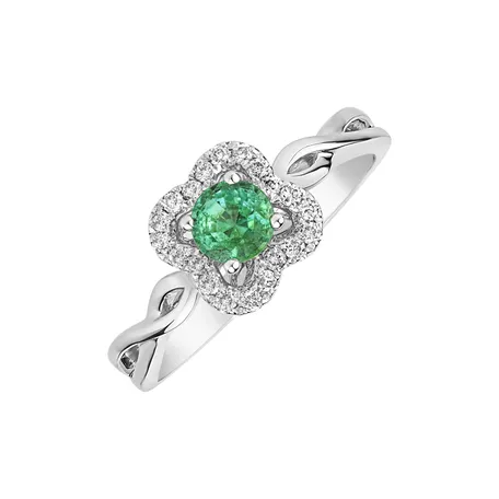 Diamond ring with Emerald Talma