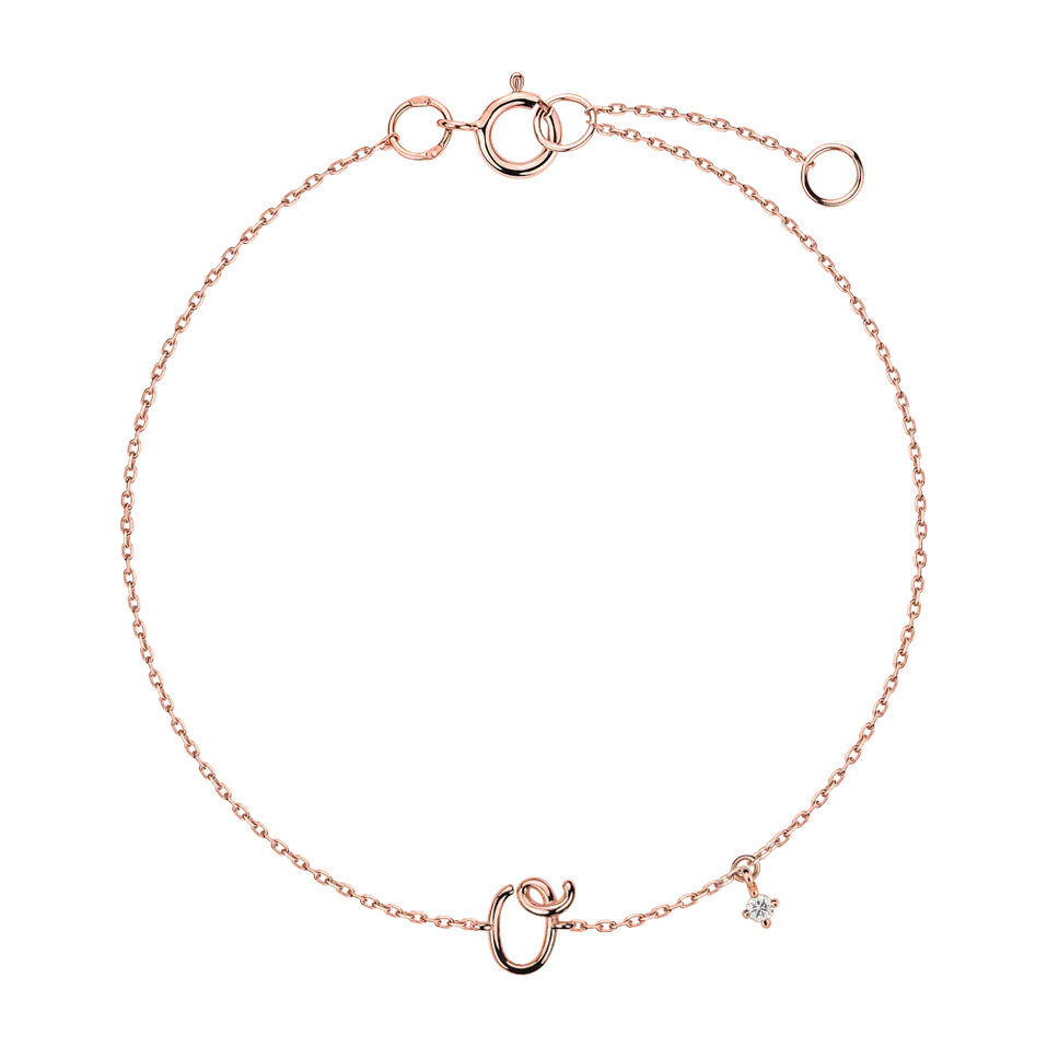 Diamond bracelet Curly Letters O