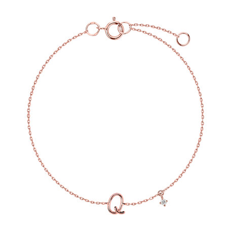 Diamond bracelet Curly Letter Q