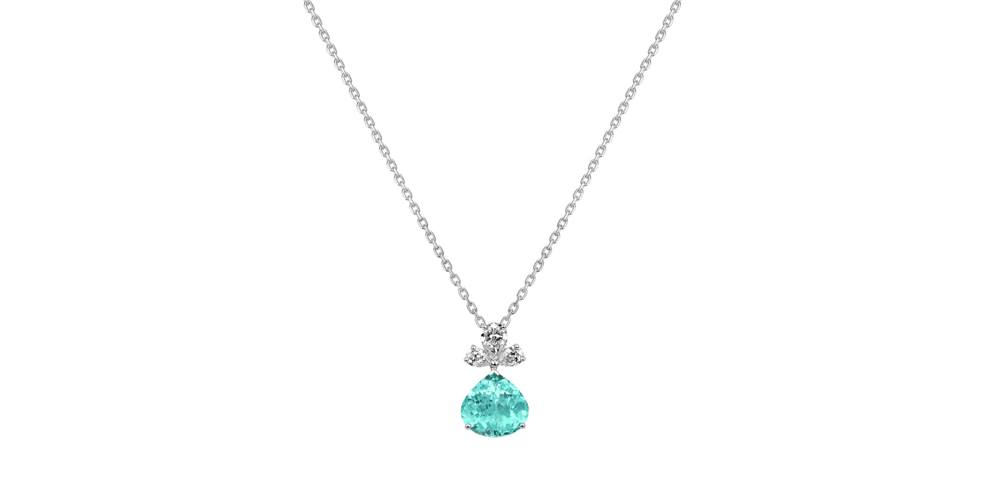 Diamond necklace with Paraiba Royal Magic