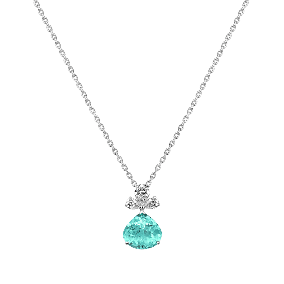 Diamond necklace with Paraiba Royal Magic