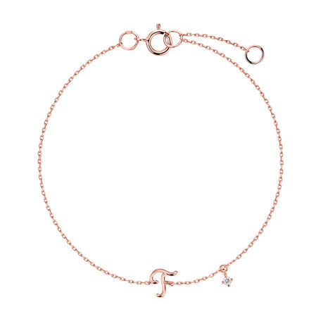 Diamond bracelet Curly Letter T