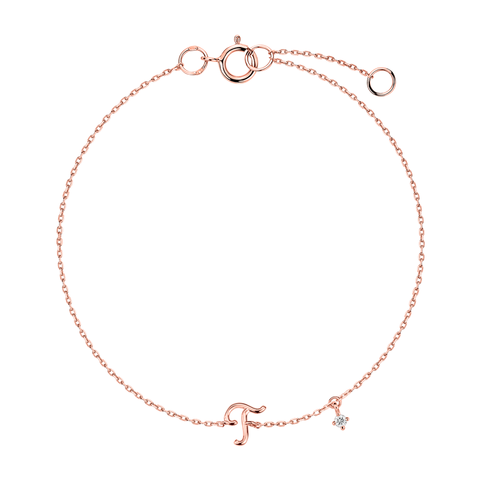 Diamond bracelet Curly Letter T