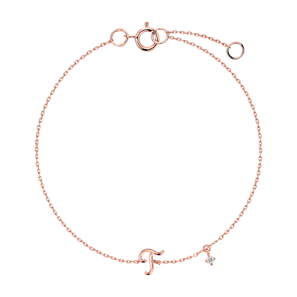 Diamond bracelet Curly Letter T