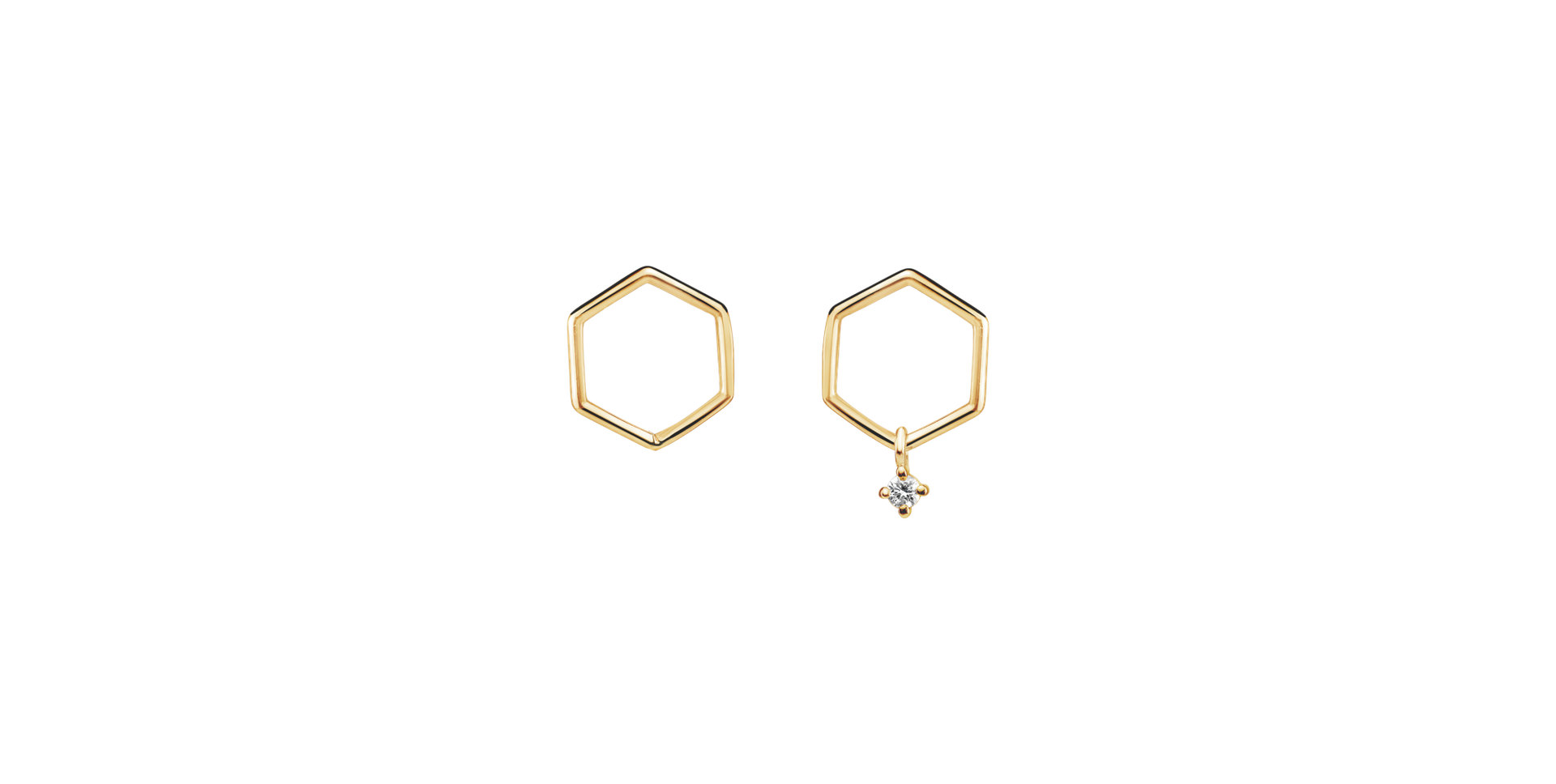 Diamond earrings Hexapolygon