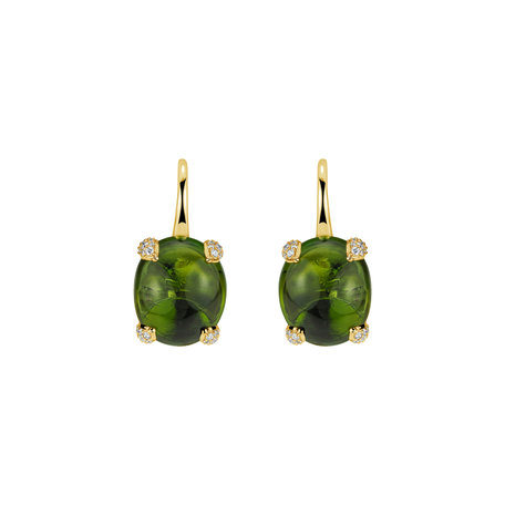 Diamond earrings with Tourmaline Claire