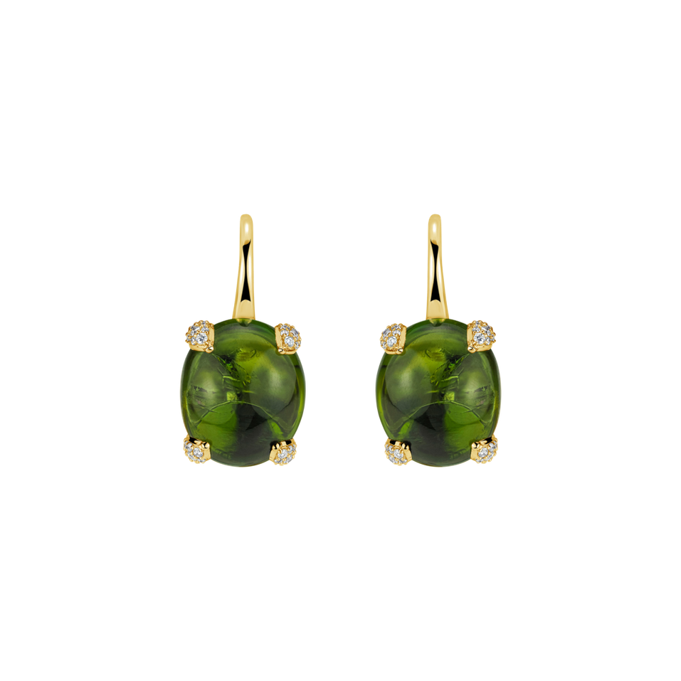 Diamond earrings with Tourmaline Claire