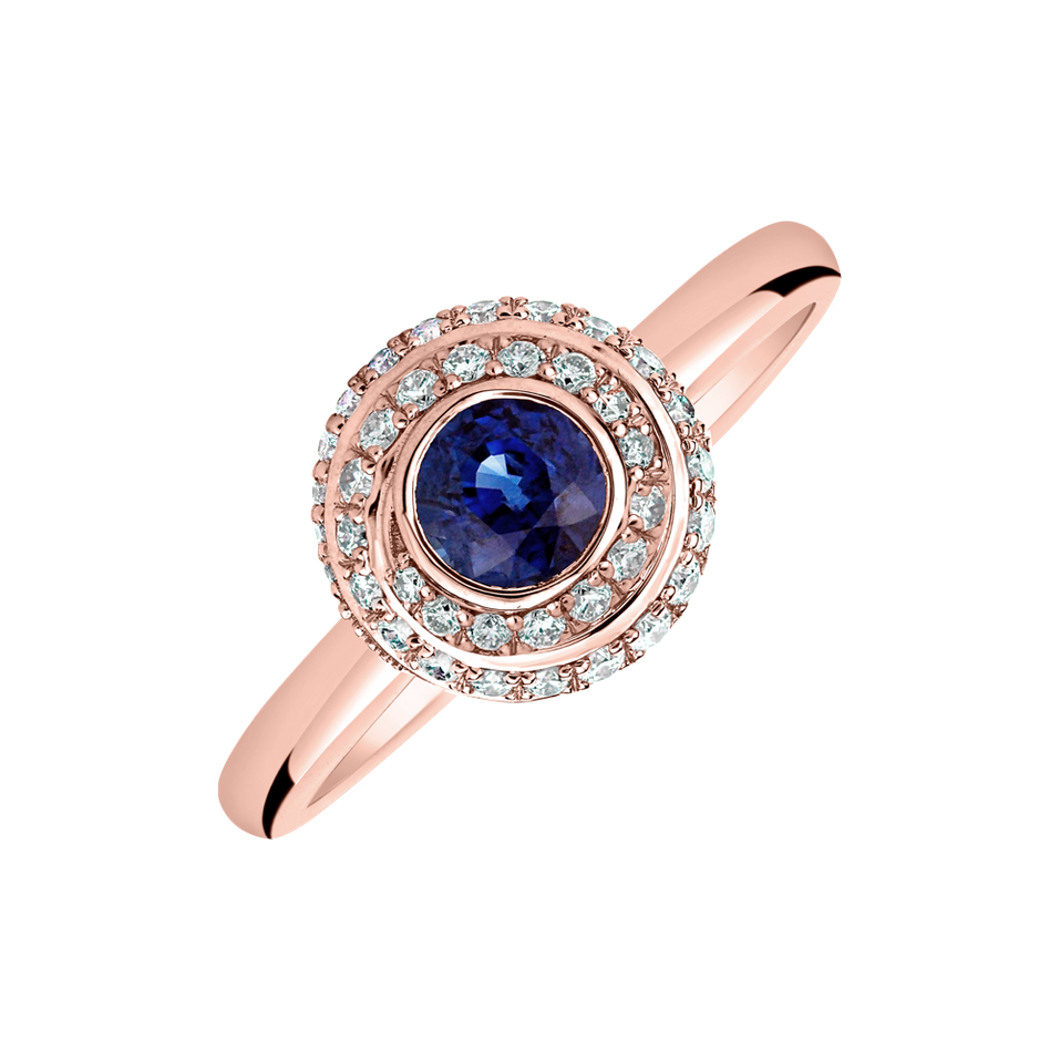Diamond ring with Sapphire Sapphire Circle