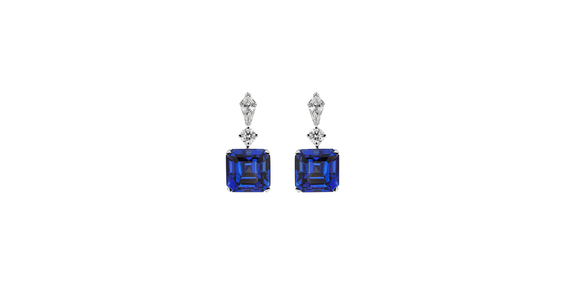 Diamond earrings with Tanzanite Blue Spell