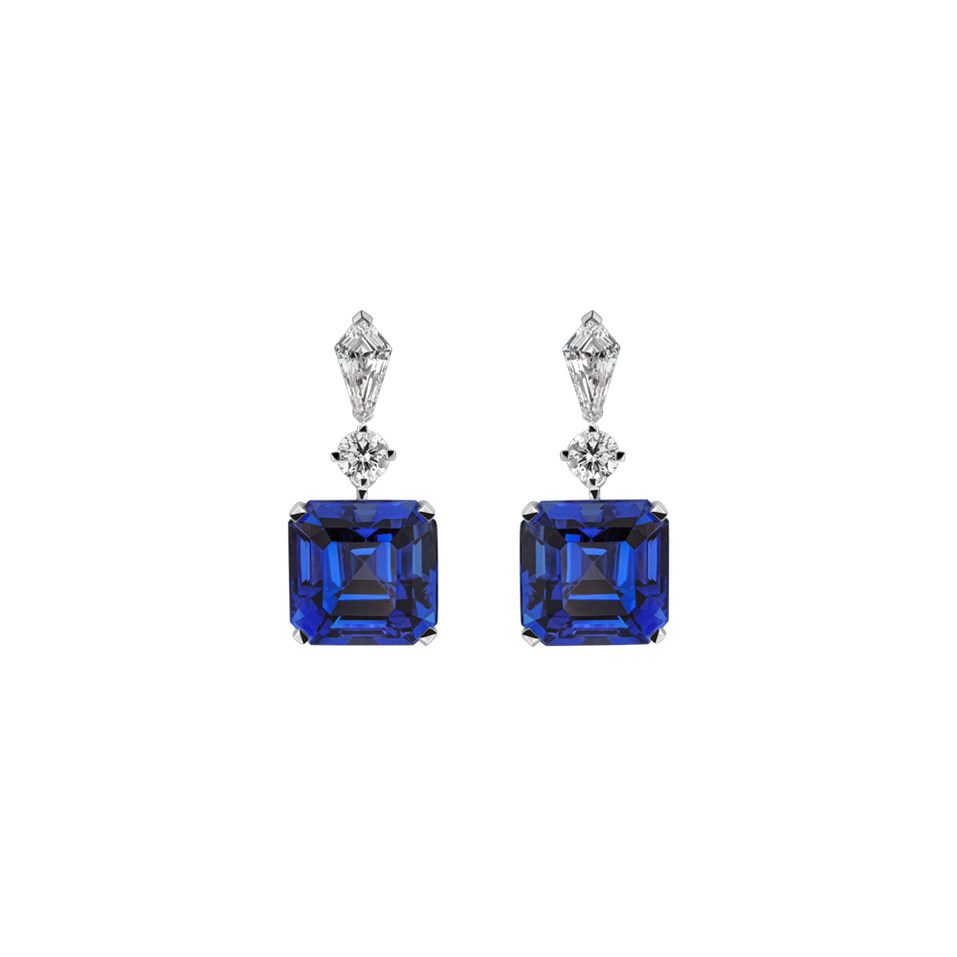 Diamond earrings with Tanzanite Blue Spell