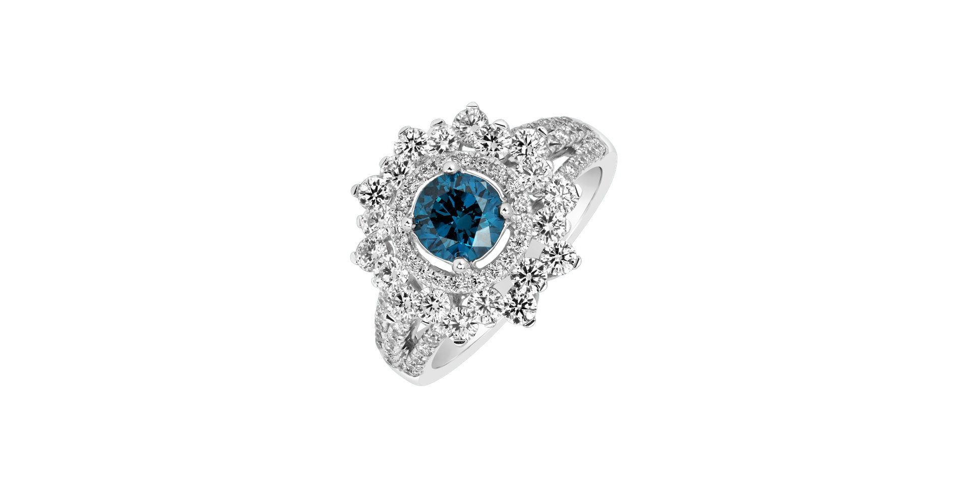 Ring with blue diamonds and white diamonds Royal Despair