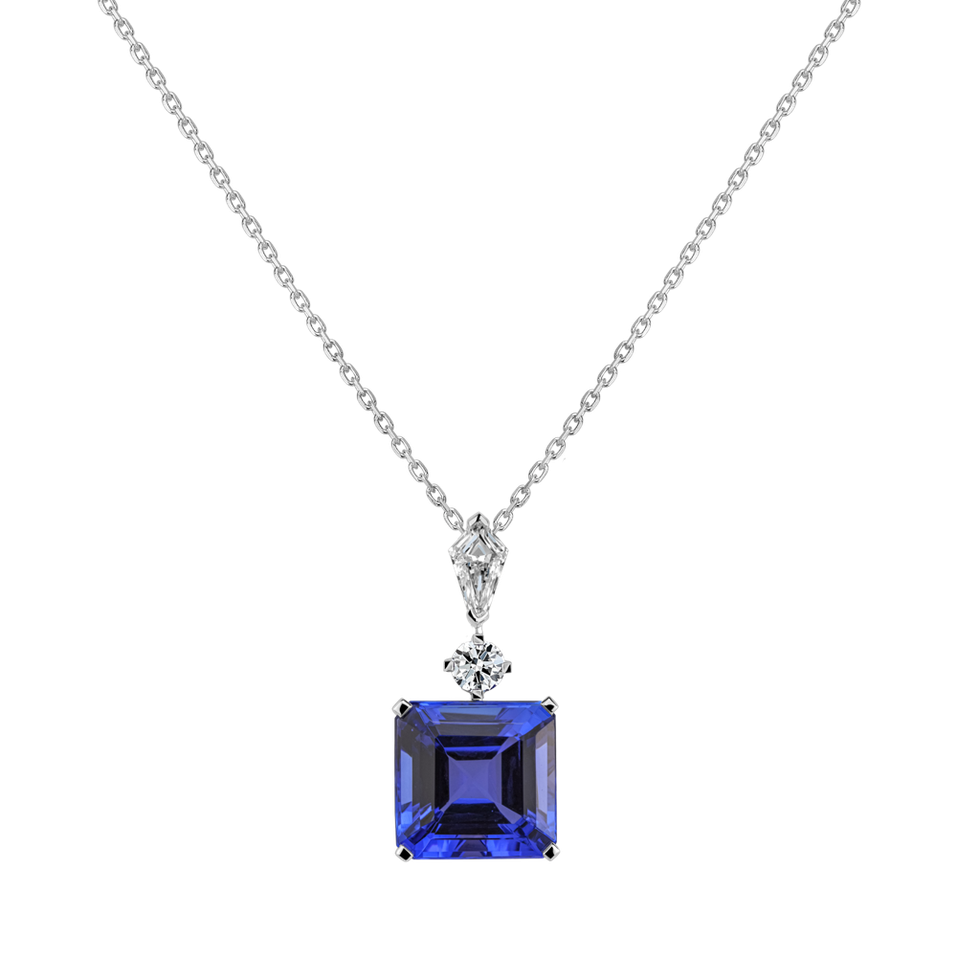 Náhrdelník s tanzanitem a diamanty Blue Illusion