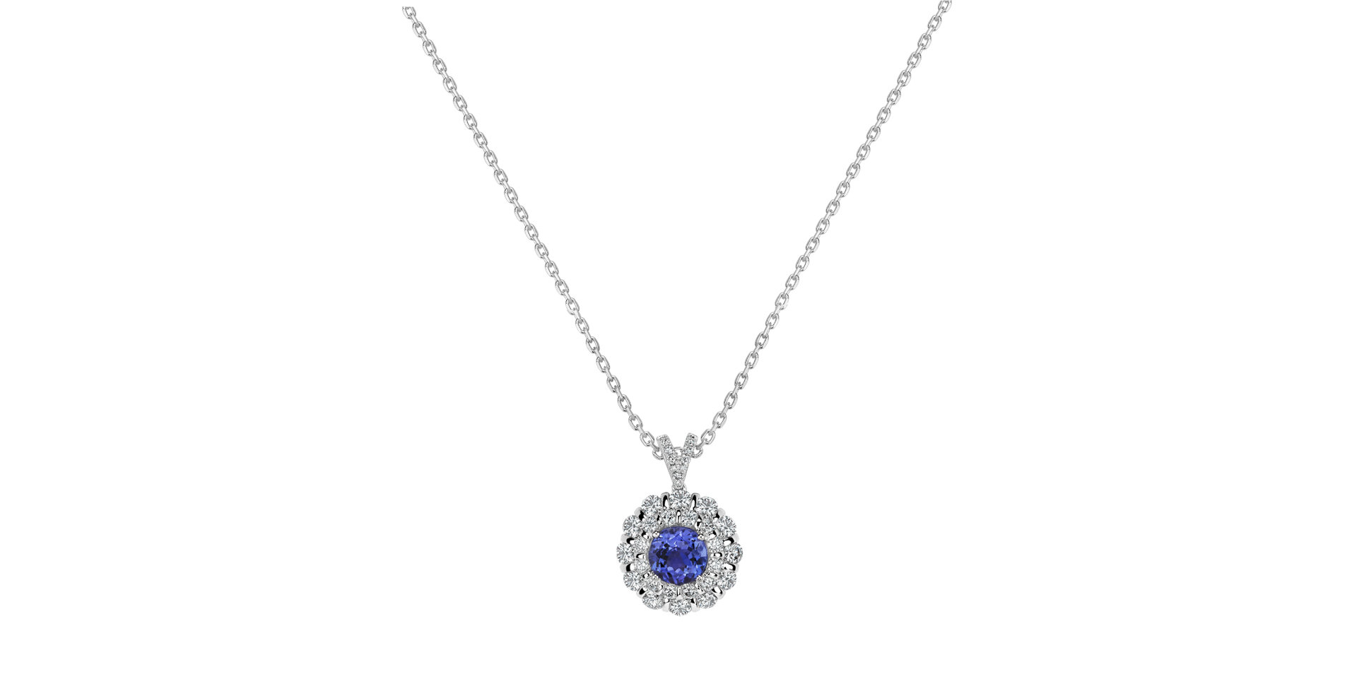 Diamond necklace with Tanzanite Celestial glow