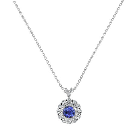 Diamond necklace with Tanzanite Celestial glow