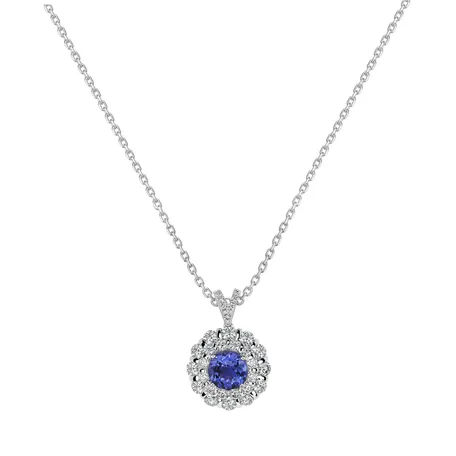 Diamond necklace with Tanzanite Celestial glow