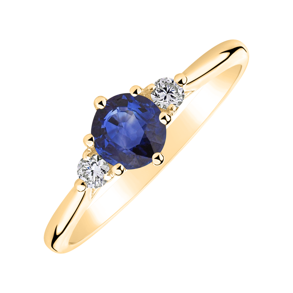 Diamond ring with Sapphire Midnight Serenity