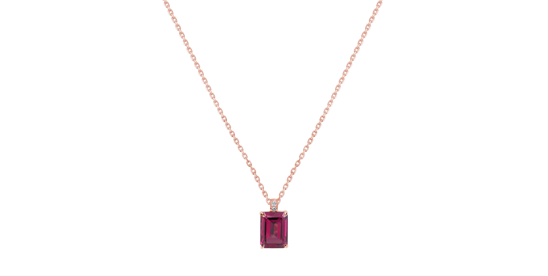 Diamond necklace with Rhodolite Carlotta