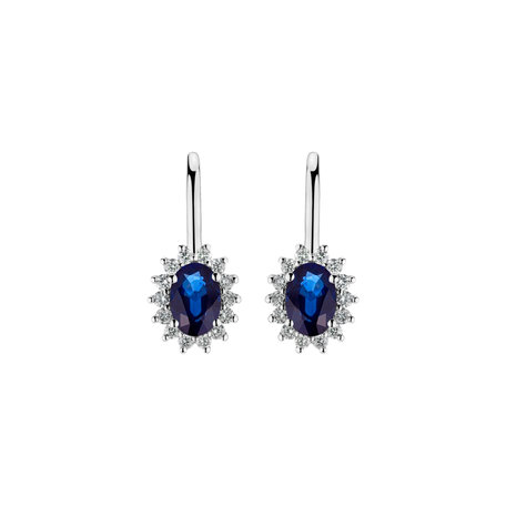 Diamond earrings with Sapphire Princess Sparkle
