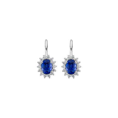 Diamond earrings with Sapphire Princess Sparkle
