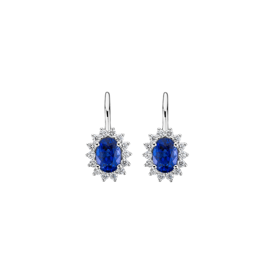 Diamond earrings with Sapphire Princess Sparkle