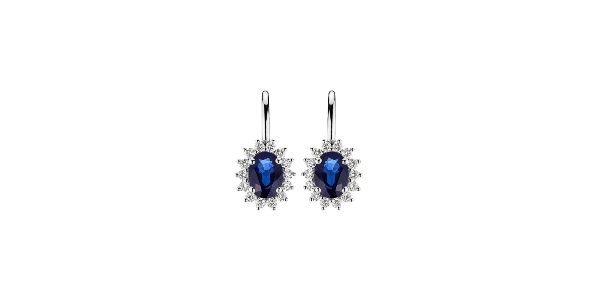 Diamond earrings with Sapphire Princess Spark
