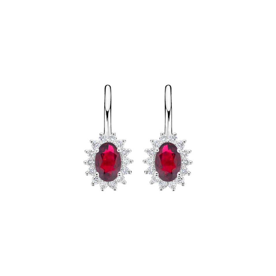 Diamond earrings with Ruby Princess Sparkle