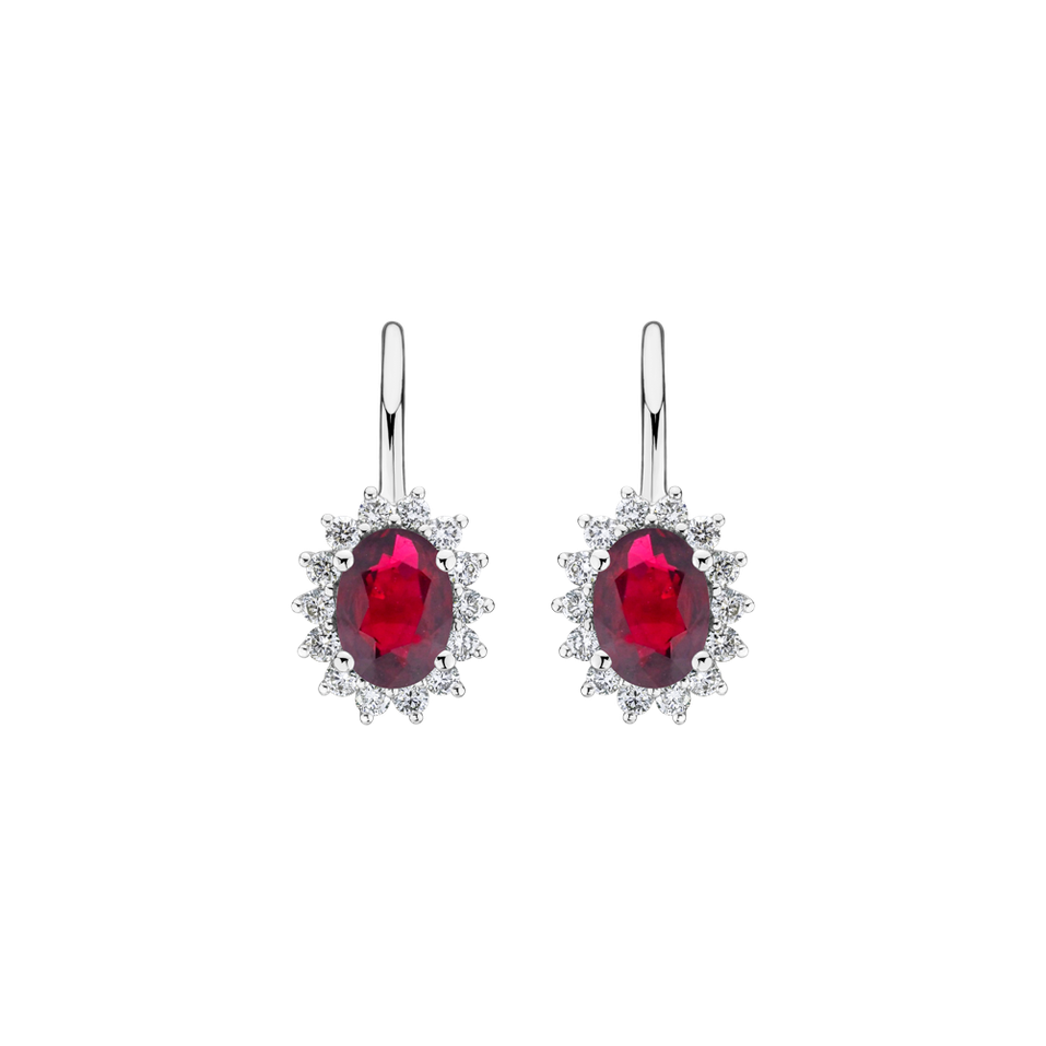 Diamond earrings with Ruby Princess Sparkle
