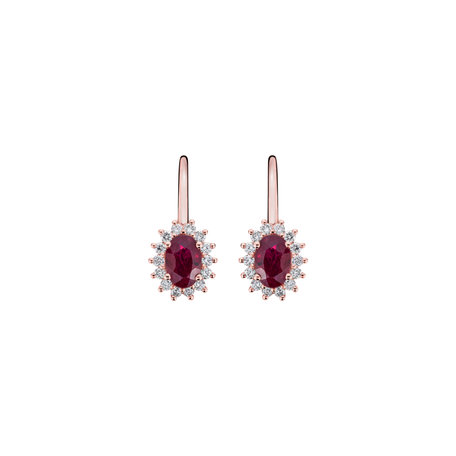 Diamond earrings with Ruby Princess Sparkle