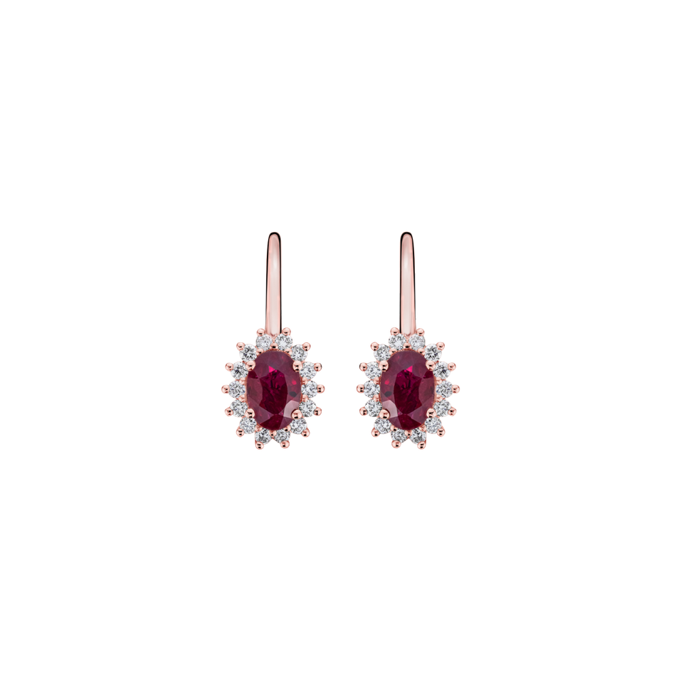 Diamond earrings with Ruby Princess Sparkle