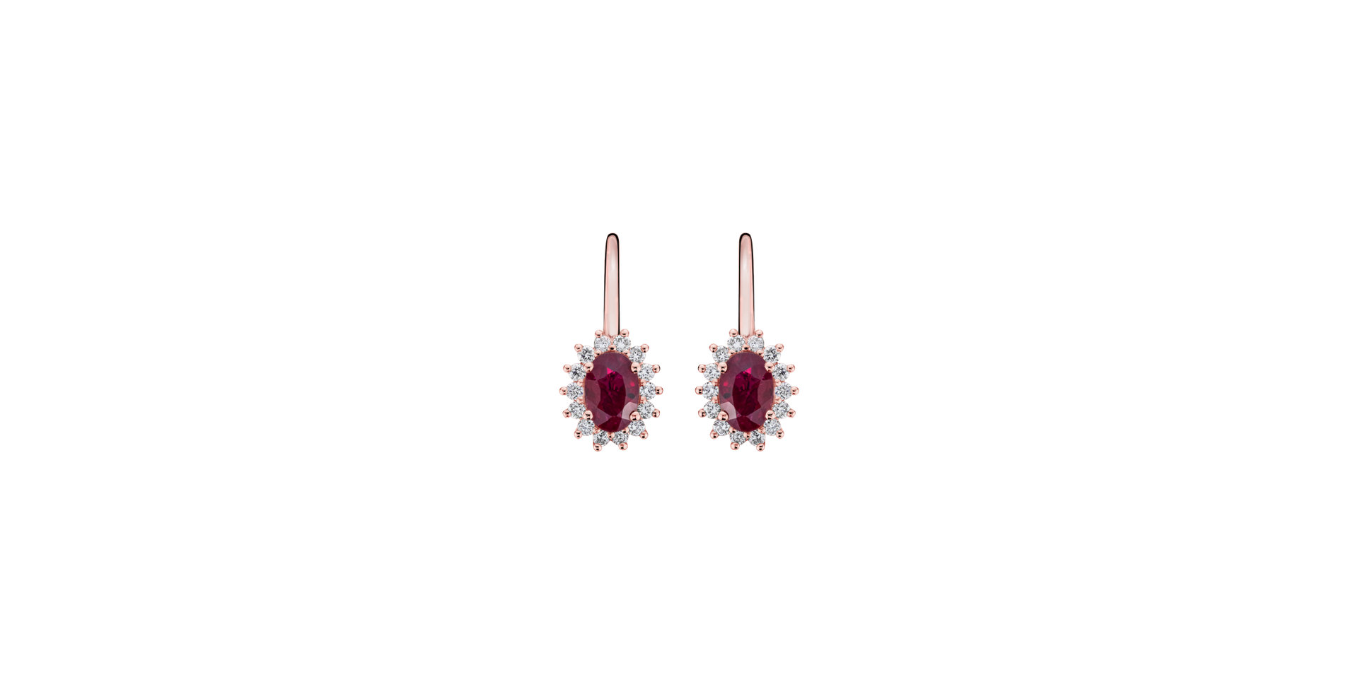 Diamond earrings with Ruby Princess