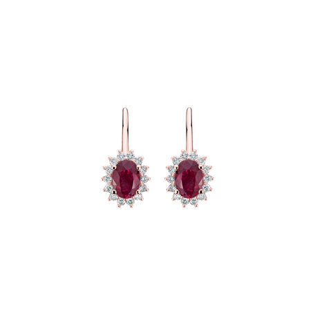 Diamond earrings with Ruby Princess Sparkle