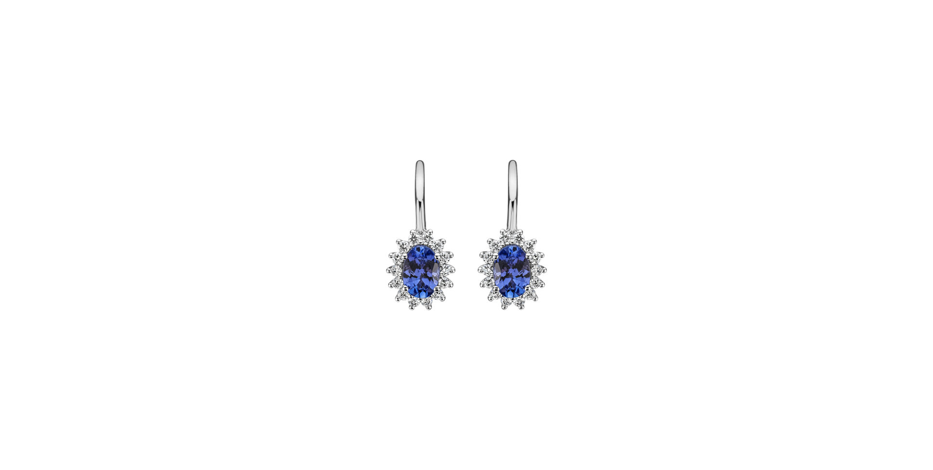 Diamond earrings with Tanzanite Princess