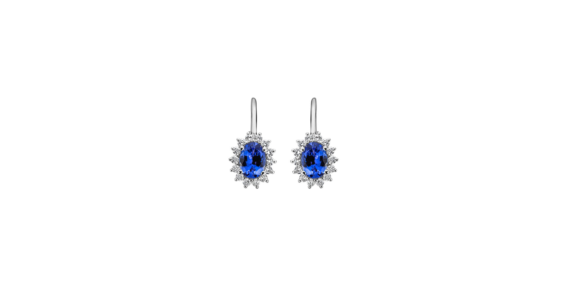 Diamond earrings with Tanzanite Princess Sparkle
