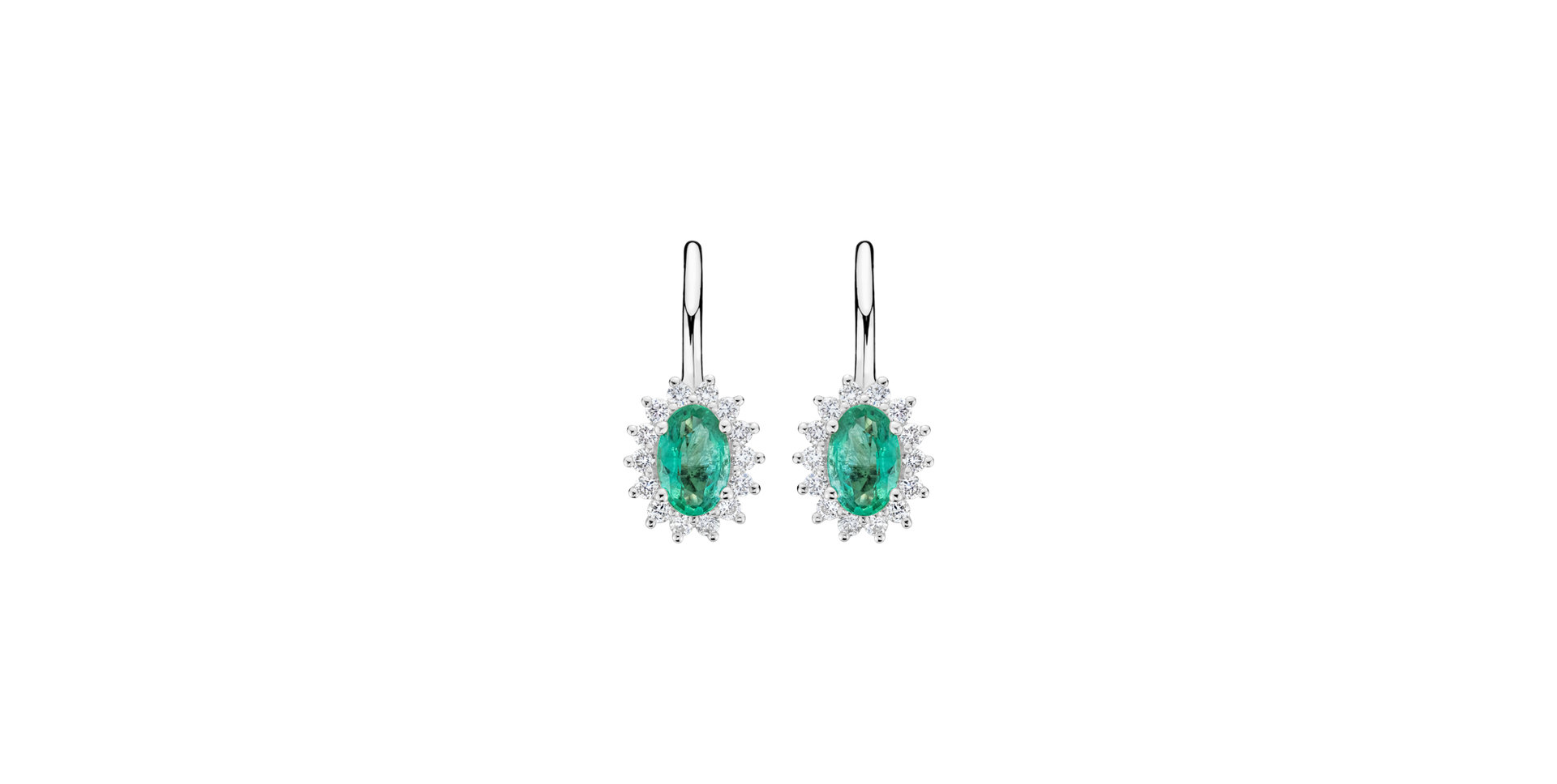 Diamond earrings with Emerald Princess