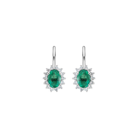 Diamond earrings with Emerald Princess Sparkle