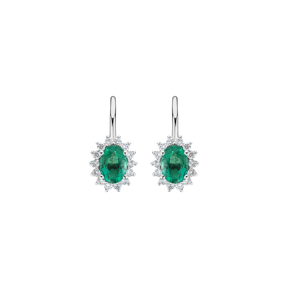 Diamond earrings with Emerald Princess Sparkle