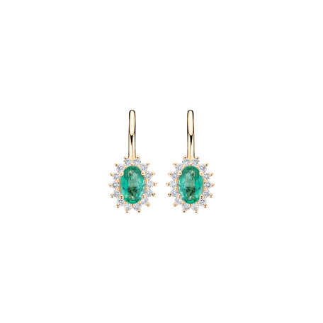 Diamond earrings with Emerald Princess Sparkle