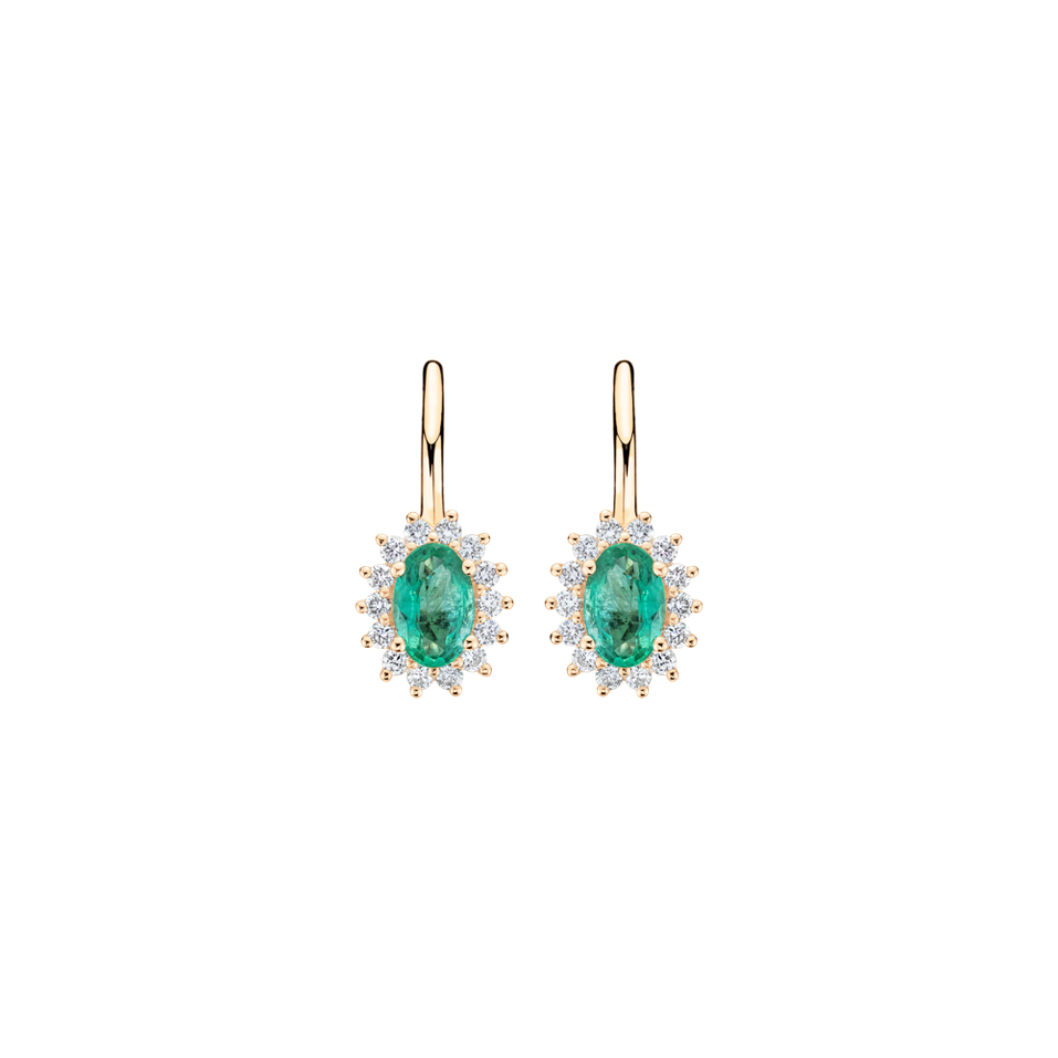 Diamond earrings with Emerald Princess Sparkle