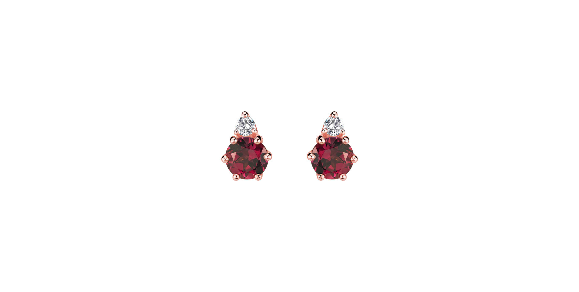 Diamond earrings with Rhodolite Lux